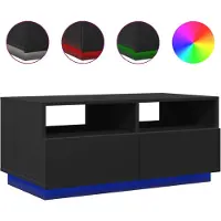 vidaXL Couchtisch mit LED-Leuchten Schwarz 90x49x40 cm