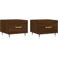 vidaXL Couchtische 2 Stk. Braun Eichen-Optik 50x50x40 cm Holzwerkstoff