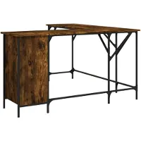 vidaXL Schreibtisch Räuchereiche 141x141x75 cm Holzwerkstoff