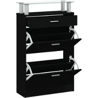 vidaXL Schuhschrank Schwarz 63x24x104 cm Holzwerkstoff