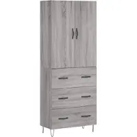 vidaXL Highboard Grau Sonoma 69,5x34x180 cm Holzwerkstoff