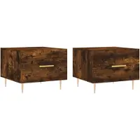 vidaXL Couchtische 2 Stk. Räuchereiche 50x50x40 cm Holzwerkstoff