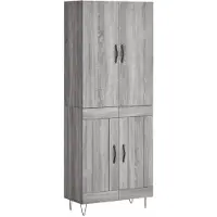 vidaXL Highboard Grau Sonoma 69,5x34x180 cm Holzwerkstoff