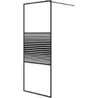 vidaXL Duschwand für Begehbare Dusche Schwarz 80x195 cm ESG-Glas Klar
