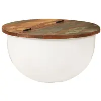 vidaXL Couchtisch Weiß 50x27 cm Altholz Massiv