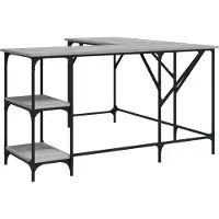 vidaXL Schreibtisch Grau Sonoma 139x139x75 cm Holzwerkstoff
