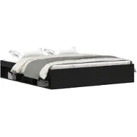 vidaXL Bettgestell ohne Matratze Schwarz Eichen-Optik 200x200 cm