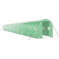 vidaXL Gewächshaus mit Stahlrahmen Grün 44 m² 22x2x2 m