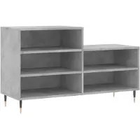 vidaXL Schuhregal Betongrau 102x36x60 cm Holzwerkstoff