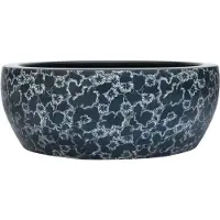 vidaXL Aufsatzwaschbecken Schwarz und Blau Rund Ø41x14 cm Keramik