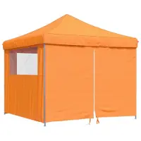 vidaXL Partyzelt Faltbar Pop-Up mit 4 Seitenteilen Orange