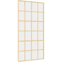vidaXL Schiebetür Golden 102,5x205 cm ESG-Klarglas und Aluminium