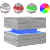 vidaXL Couchtisch mit LED-Leuchten Grau Sonoma 50x50x40 cm
