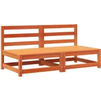 vidaXL Gartensofas ohne Armlehnen 2 Stk. Wachsbraun Massivholz Kiefer