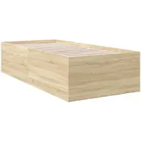 vidaXL Bettgestell Sonoma-Eiche 90x200 cm Holzwerkstoff