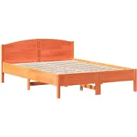 vidaXL Massivholzbett ohne Matratze Wachsbraun 120x200 cm Kiefernholz