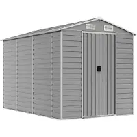 vidaXL Gartenhaus Hellgrau 191 x 300 x 198 cm Verzinkter Stahl