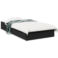 vidaXL Bettgestell mit Schubladen Schwarz 90x190 cm Holzwerkstoff