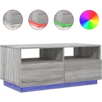 vidaXL Couchtisch mit LED-Leuchten Grau-Sonoma 90x49x40 cm