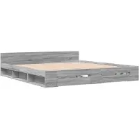 vidaXL Bettgestell mit Schubladen Grau Sonoma 180x200cm Holzwerkstoff
