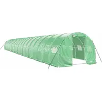 vidaXL Gewächshaus mit Stahlrahmen Grün 60 m² 20x3x2 m
