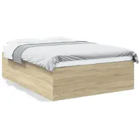 vidaXL Bettgestell Sonoma-Eiche 140x200 cm Holzwerkstoff