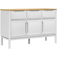 vidaXL Sideboard FLORO Weiß 114x43x74 cm Massivholz Kiefer