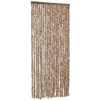 vidaXL Fliegenvorhang Beige und Dunkelbraun 90x220 cm Chenille