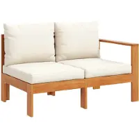 vidaXL Gartensofa mit 1 Armlehne 2-Sitzer Massivholz Akazie