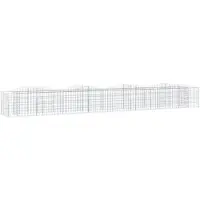 vidaXL Gabionen-Hochbeet mit Hochbogen 400x50x50 cm Verzinktes Eisen