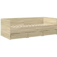 vidaXL Tagesbett mit Schubladen ohne Matratze Sonoma-Eiche 75x190 cm