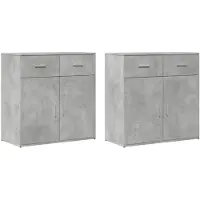 vidaXL Sideboards 2 Stk. Betongrau 79x38x80 cm Holzwerkstoff