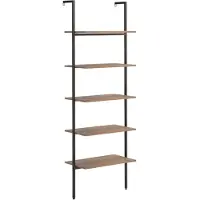 vidaXL Leiterregal mit 5 Böden Dunkelbraun und Schwarz 64x35x185 cm