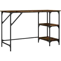 vidaXL Schreibtisch Räuchereiche 120x50x75 cm Metall Holzwerkstoff