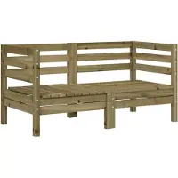 vidaXL Garten-Ecksofas 2 Stk. Kiefernholz Imprägniert