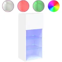vidaXL TV-Schrank mit LED-Leuchten Weiß 40,5x30x90 cm