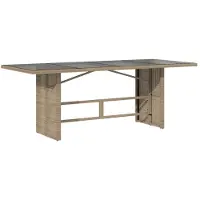 vidaXL Gartentisch mit Glasplatte Beige 190x80x74 cm Poly Rattan