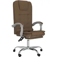vidaXL Bürostuhl mit Massagefunktion Braun Stoff