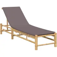 vidaXL Sonnenliege mit Auflage 55x199x30 cm Bambus