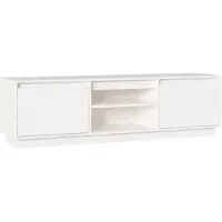 vidaXL TV-Schrank Weiß 140x35x40 cm Massivholz Kiefer