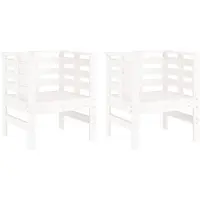 vidaXL Gartenstühle 2 Stk. Weiß 61,5x53x71 cm Massivholz Kiefer
