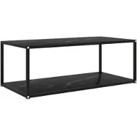 vidaXL Couchtisch Schwarz 100x50x35 cm Hartglas
