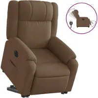 vidaXL Relaxsessel mit Aufstehhilfe Elektrisch Braun Stoff