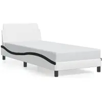 vidaXL Bettgestell "Dover" Weiß und Schwarz 90x190 cm Kunstleder