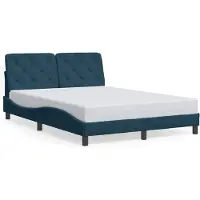 vidaXL Bettgestell ohne Matratze Blau 140x200 cm Samt