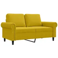 vidaXL 2-Sitzer-Sofa Gelb 120 cm Samt