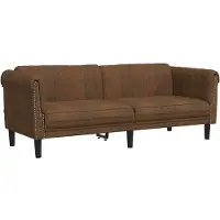 vidaXL 3-Sitzer Sofa Braun Kunstleder Wildleder-Optik
