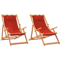 vidaXL Klappstühle, 2 Stück, roter Stoff
