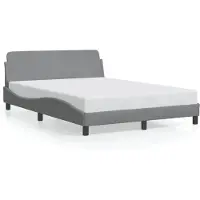 vidaXL Bettgestell "Dover" Hellgrau 140x190 cm Stoff