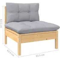 vidaXL 13-tlg. Garten-Lounge-Set mit Grauen Kissen Kiefer Massivholz